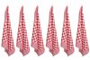 Theedoek Rood Set van 6