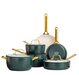 Pannenset 10 delig Greenpan Padova Pine Green Gold
