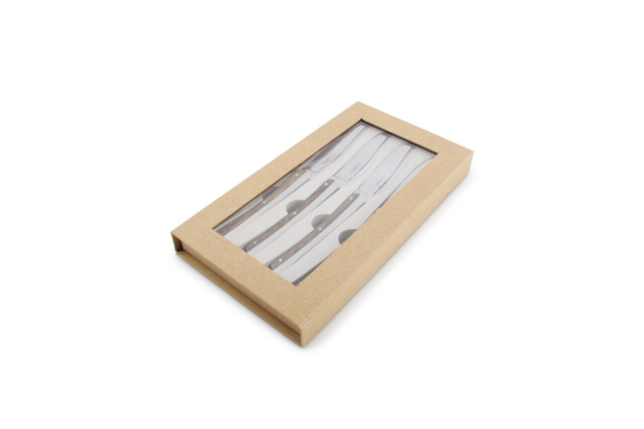 Steakmessen set van 4 Zebra RVS 