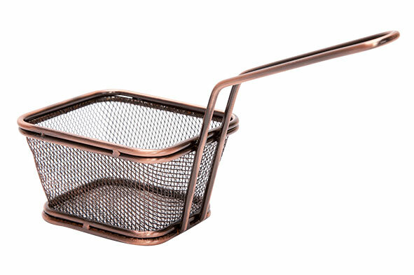 Frietmandje antiek brons 14 x 10 x 8,5cm