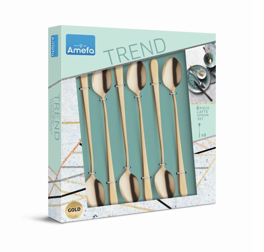 Longdrink lepels set van 6 Austin Vintage goud Amefa