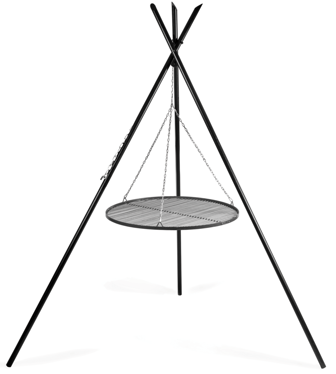 Driepoot bbq Premium 220 cm met zwart stalen grillrooster