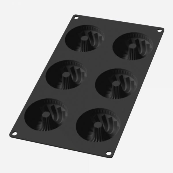 Bakvorm tulband siliconen 7,1 cm zwart