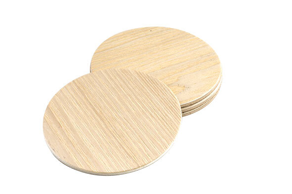 Glasonderzetters set van 4 van hout rond