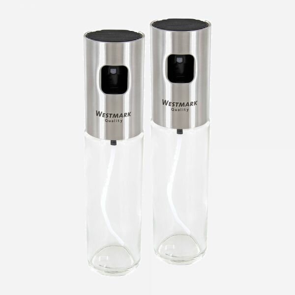 Set van 2 olie- of azijnsprays glas RVS 100 ml