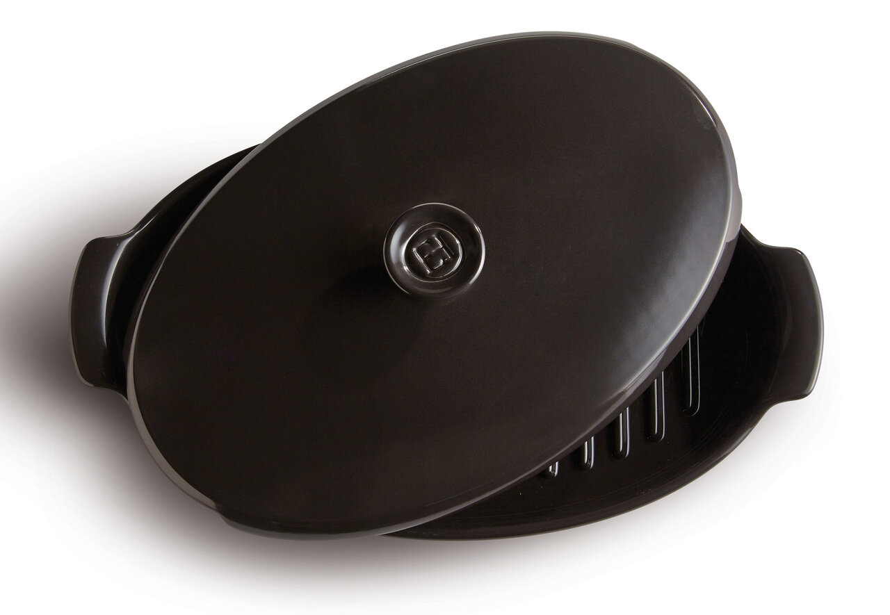 Papillote&nbsp;ovenschaal met deksel 41 cm Emile Henry zwart