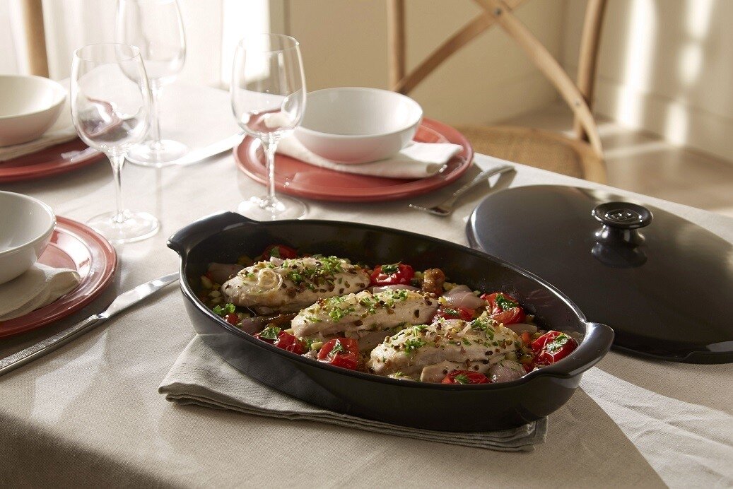 Papillote&nbsp;ovenschaal met deksel 41 cm Emile Henry fusain