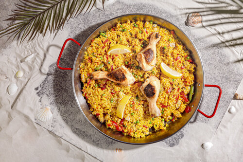 Paellapan 70 cm gepolierd staal