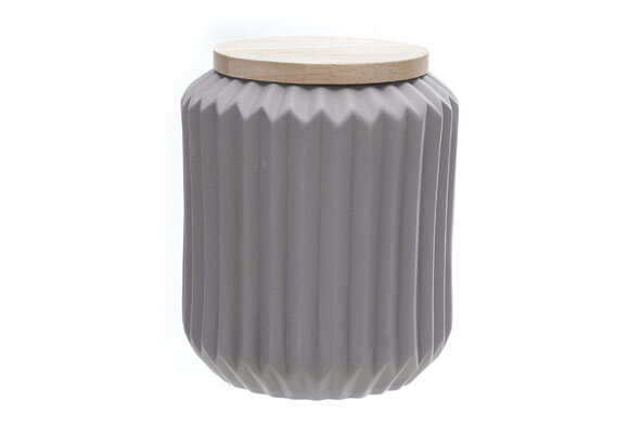 Voorraadpot met houten deksel 16 cm 