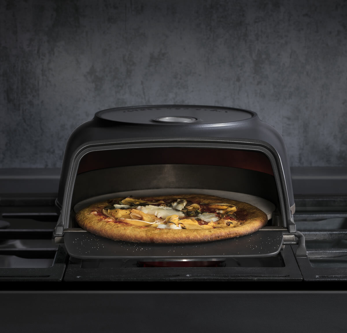 Stove top pizza oven Fernus Charcoal Mat zwart 