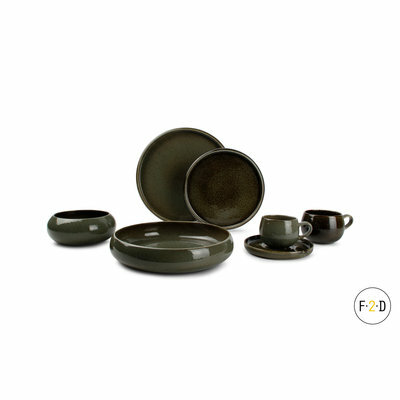 Serviesset 16-delig Curvo groen