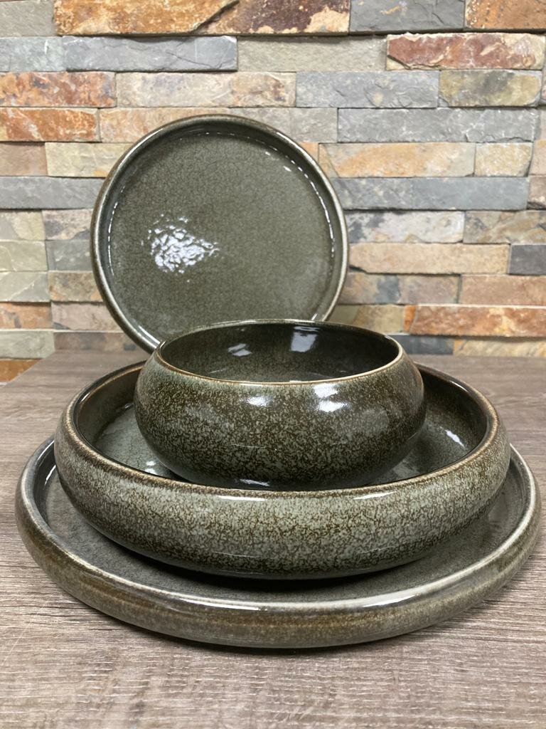 Serviesset 16-delig Curvo groen