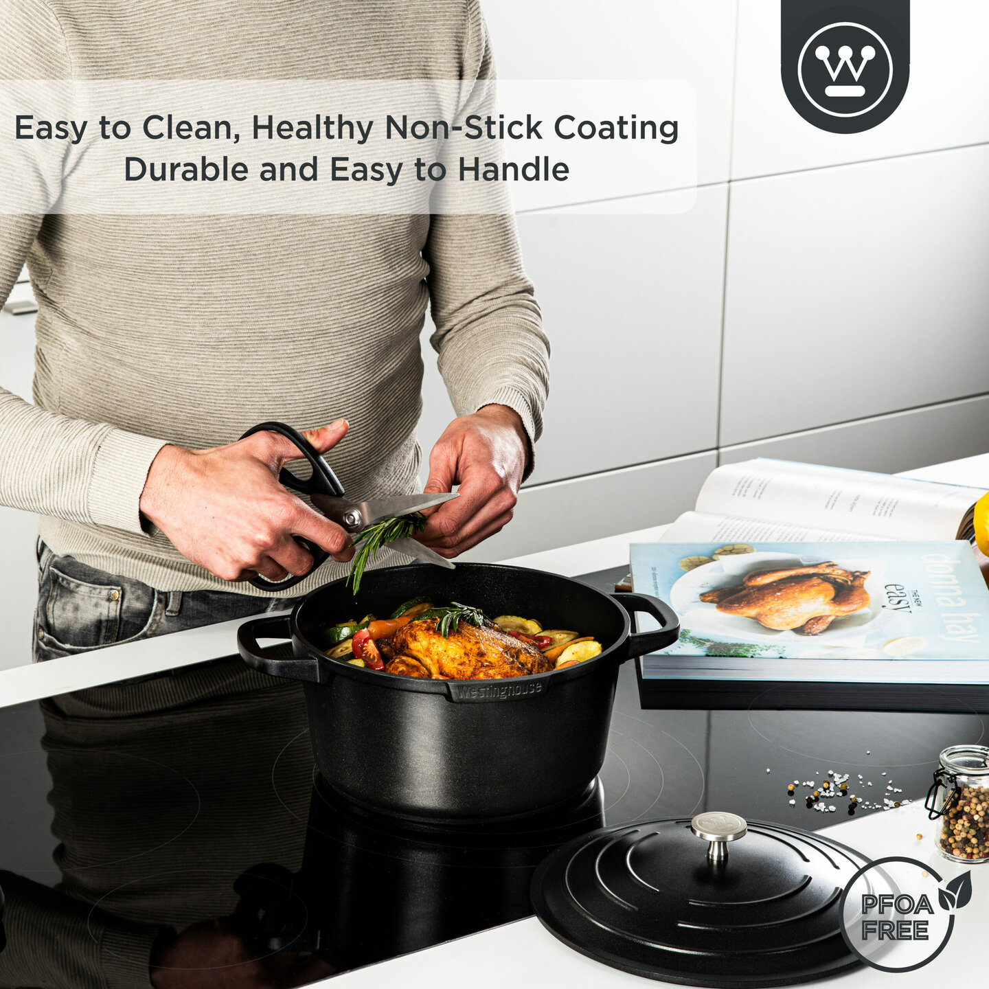 Kookpan 28 cm Zwart Performance Series Inductie Westinghouse