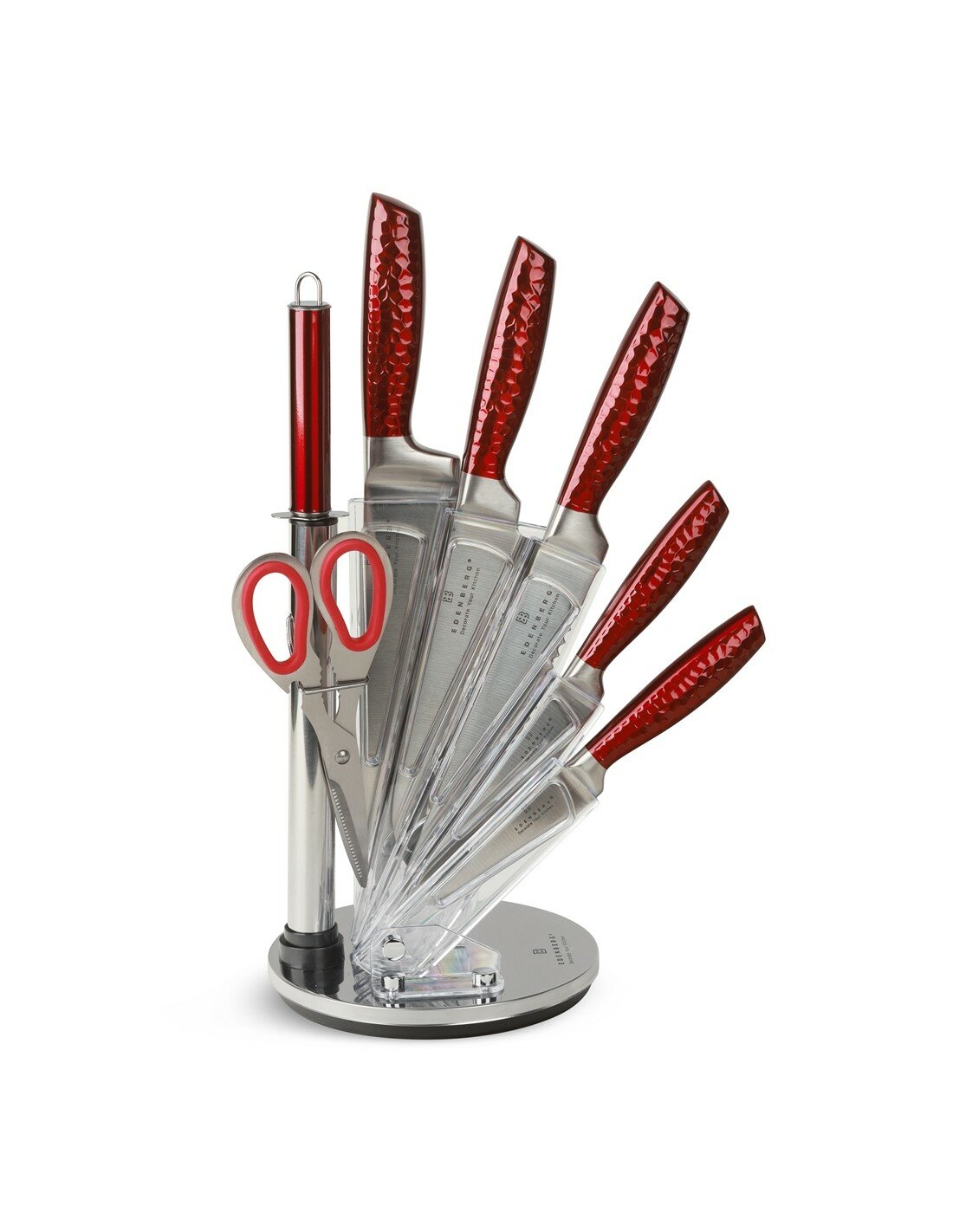 Messenset 8-Delig met messenhouder Ed&euml;nb&euml;rg Red Line