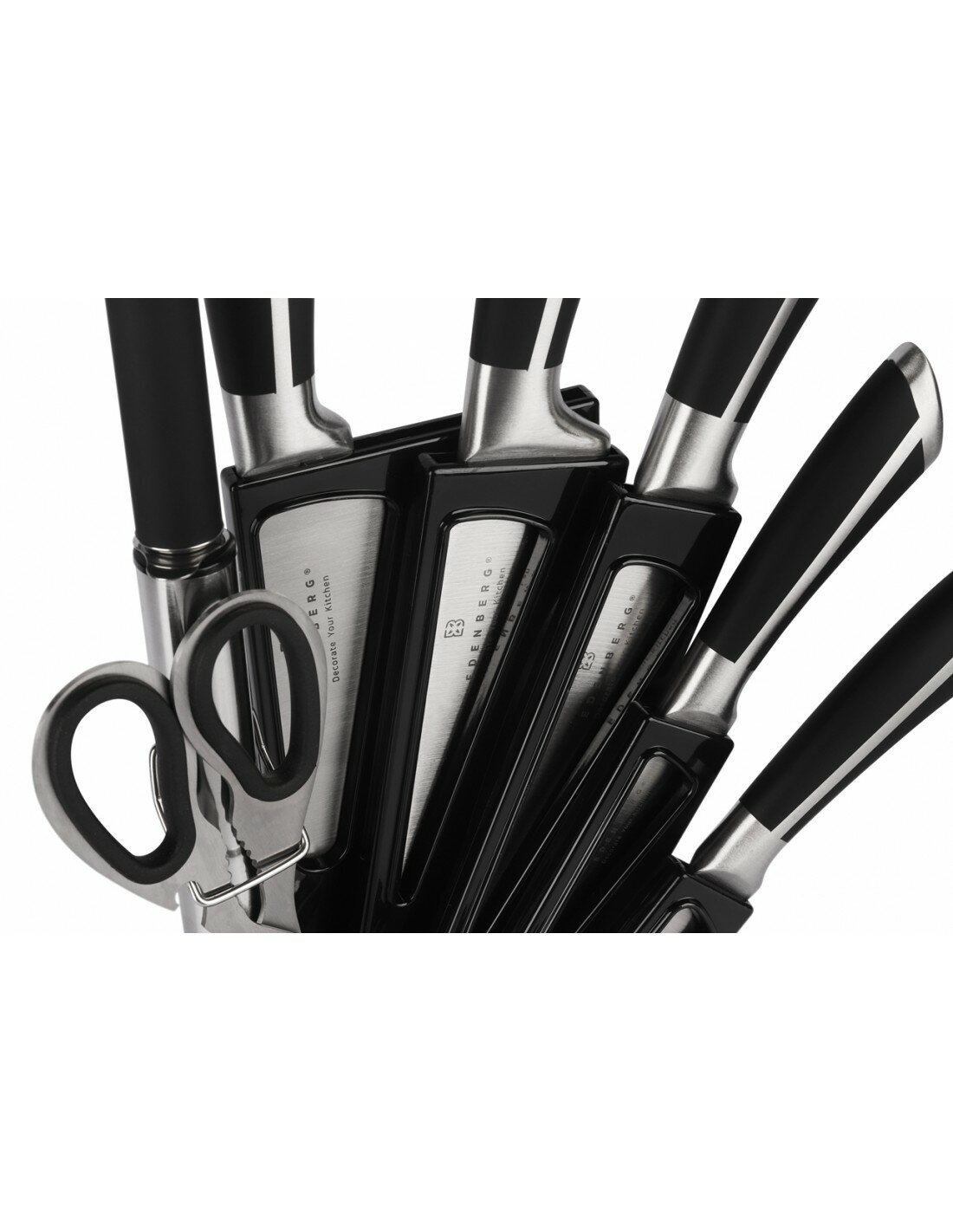 Messenset 8-Delig met luxe messenhouder Ed&euml;nb&euml;rg Black Line 1