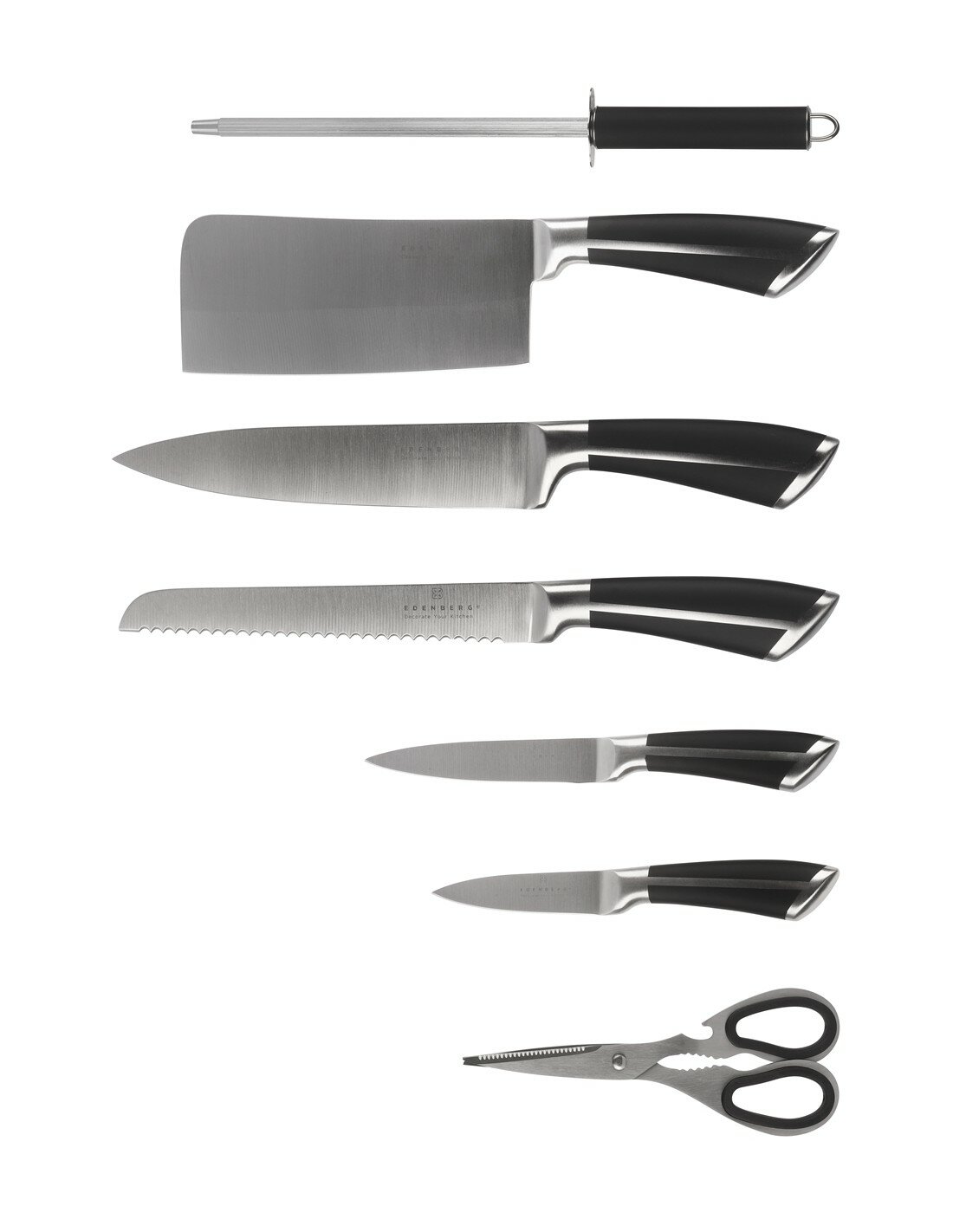 Messenset 8-Delig met luxe messenhouder Ed&euml;nb&euml;rg Black Line 2