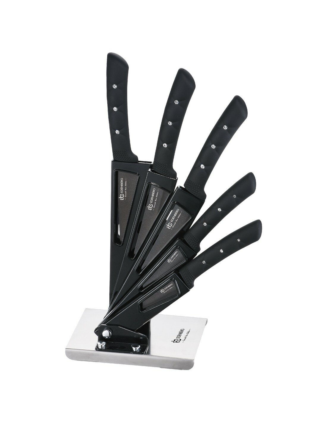 Messenset 6-Delig met messenhouder Ed&euml;nb&euml;rg Black Line