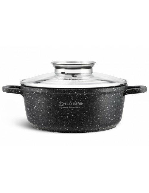 Kookpan Keramische Coating 24 cm Zwart-Zilver Ed&euml;nb&euml;rg Black Line