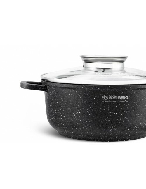 Kookpan Keramische Coating 24 cm Zwart-Zilver Ed&euml;nb&euml;rg Black Line