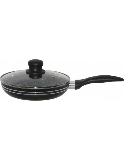 Hapjespan Keramische Coating 24 cm Zwart-Zilver Ed&euml;nb&euml;rg Stonetec Line