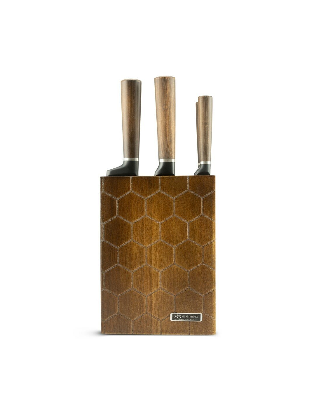 Messenset 6-Delig met houten messenhouder Ed&euml;nb&euml;rg Prestige Line