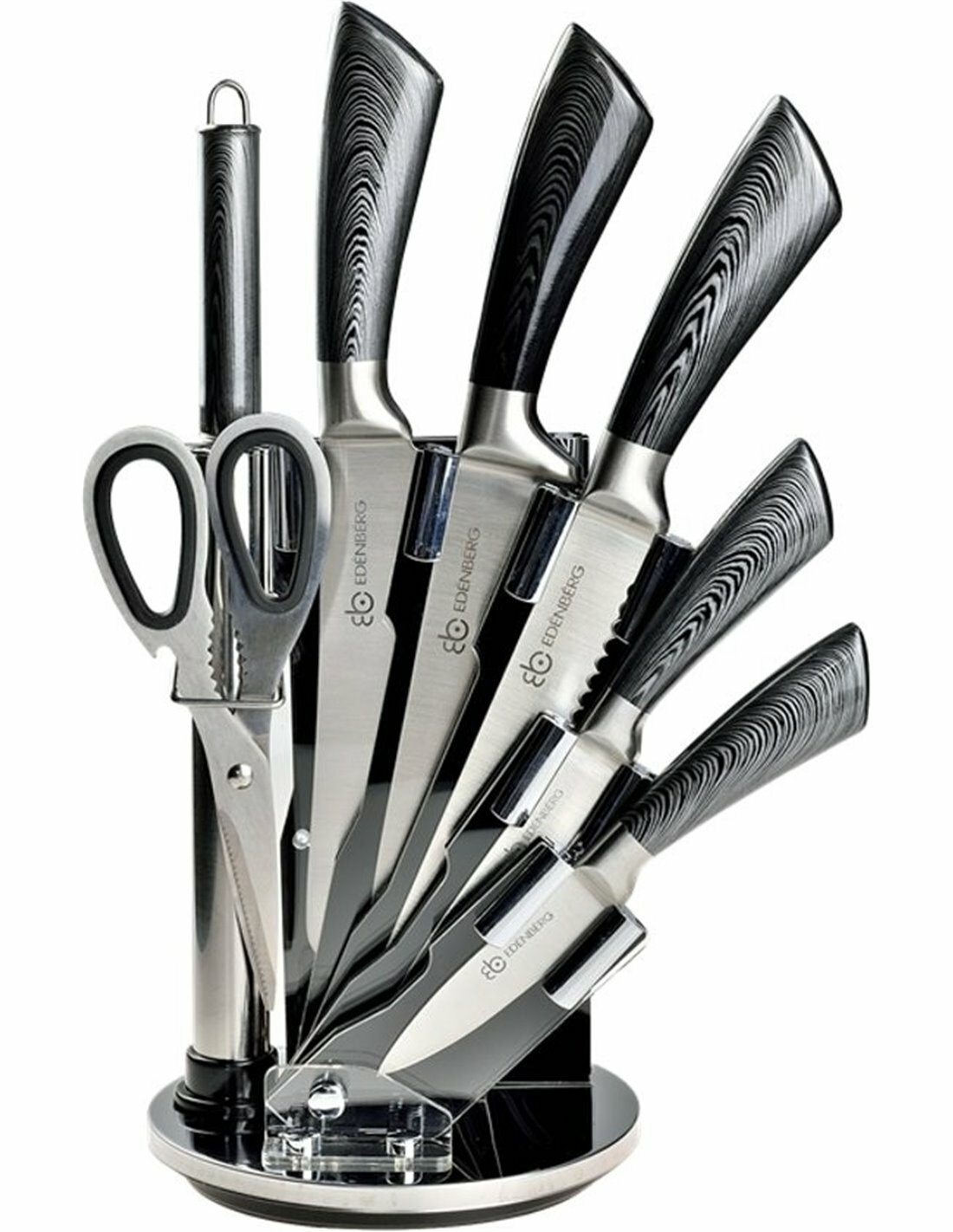 Messenset 6-Delig met roterende messenhouder Ed&euml;nb&euml;rg Prestige Line