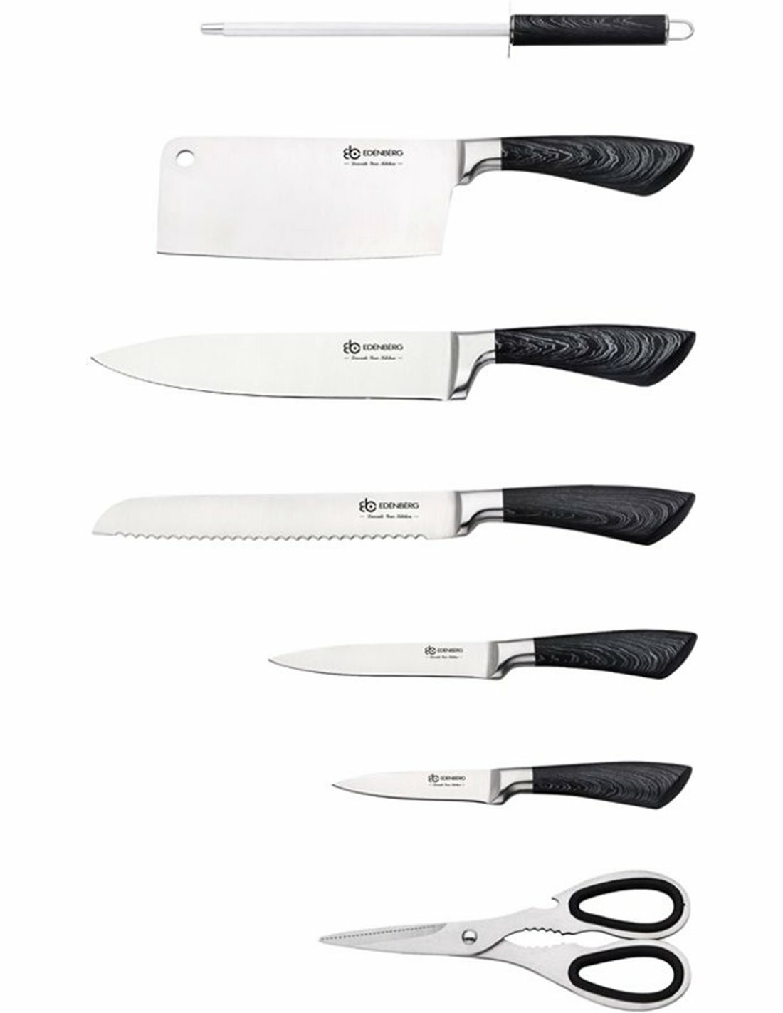 Messenset 6-Delig met roterende messenhouder Ed&euml;nb&euml;rg Prestige Line 1