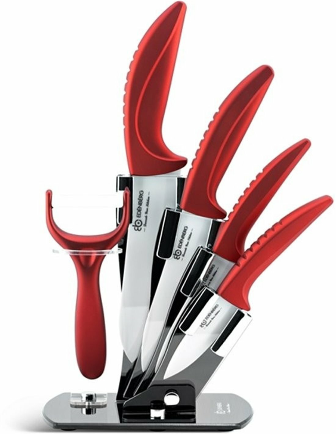 Messenset 6-Delig met messenhouder Ed&euml;nb&euml;rg Red Line