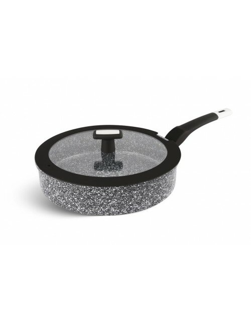 Hapjespan Keramische Coating 26 cm Grijs-Zwart-Wit Ed&euml;nb&euml;rg Stonetec Line