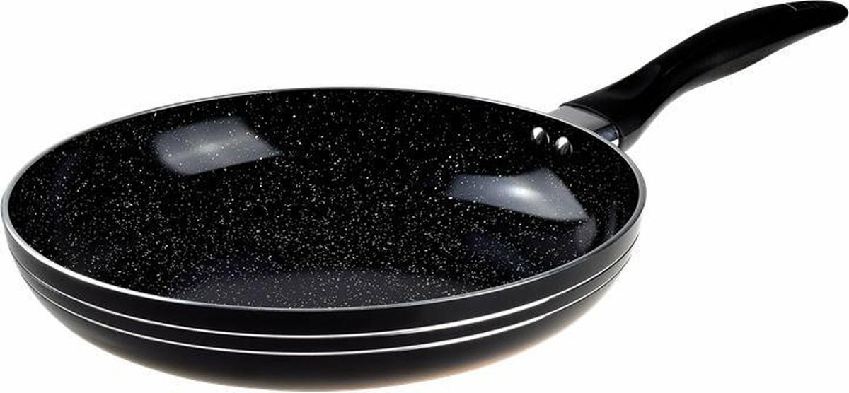 Koekenpan Keramische Coating 24 cm Zwart-Zilver Ed&euml;nb&euml;rg Stonetec Line