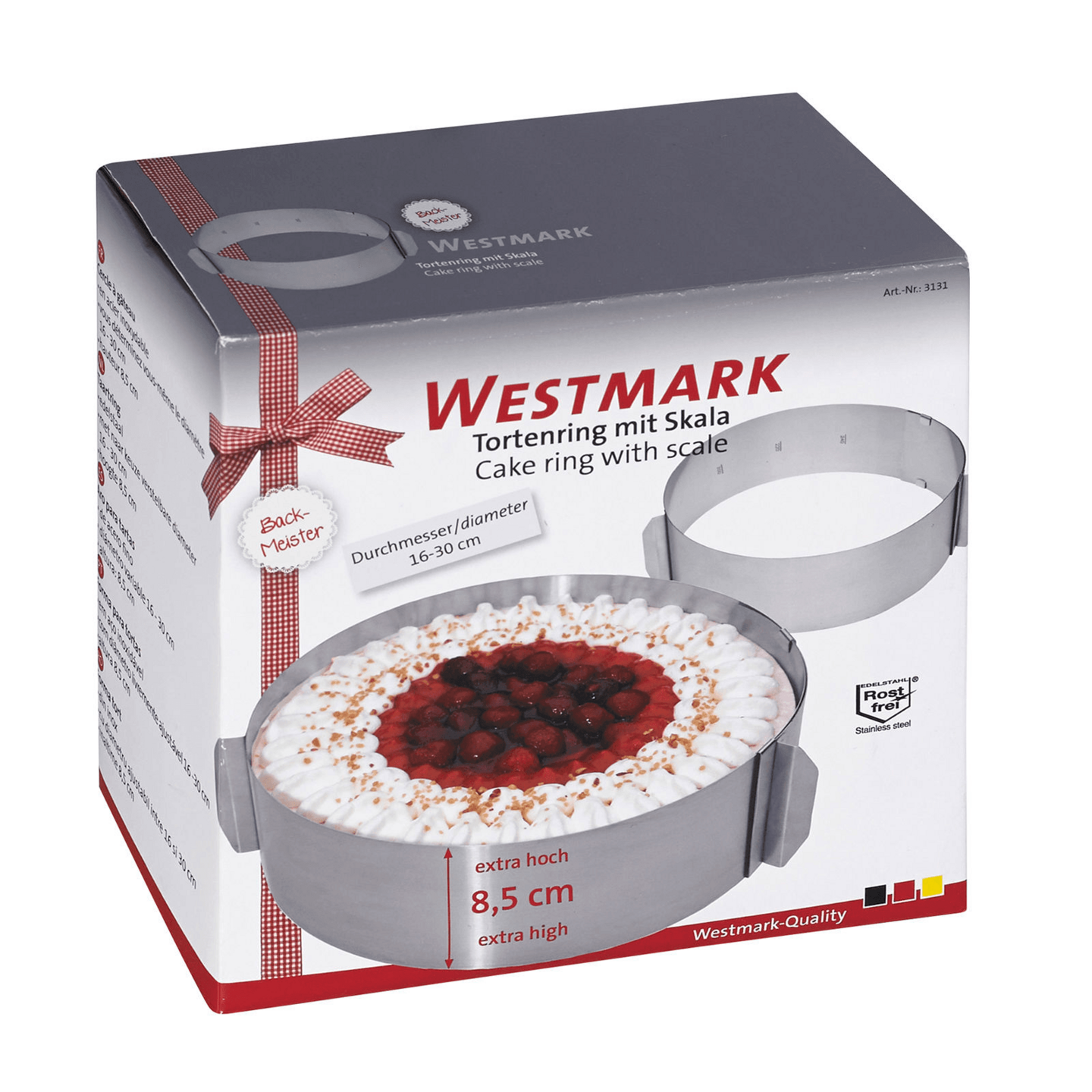 Taartring Verstelbaar Hart RVS Westmark