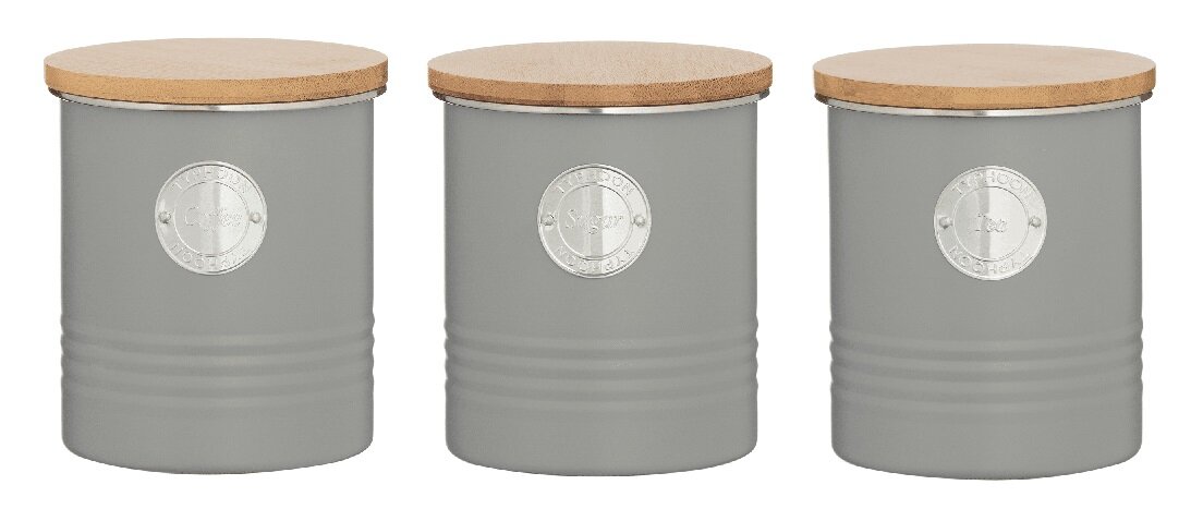 Voorraadpot set 3-delig Living Grijs