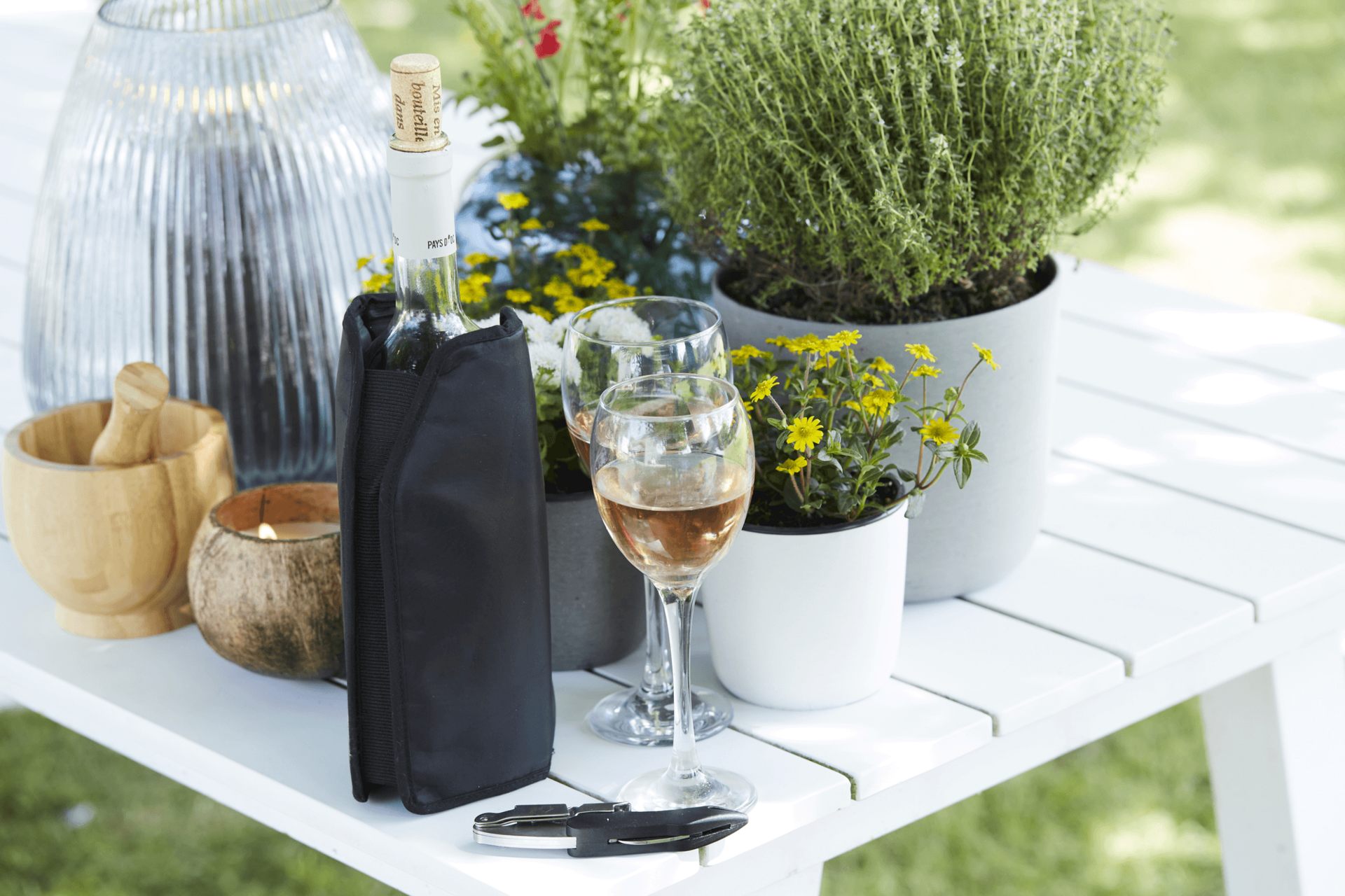 Wijnkoeler Nylon Zwart