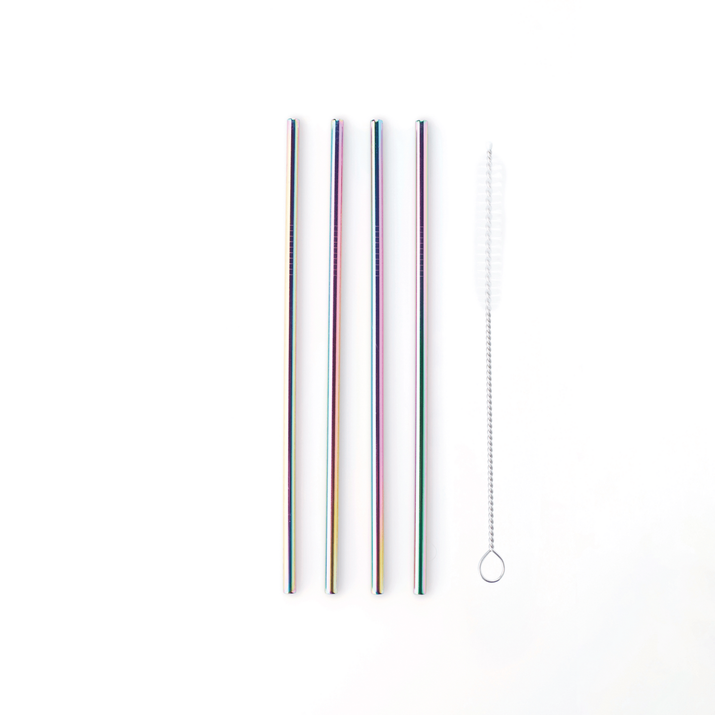 Cocktailrietjes RVS Regenboog set van 4