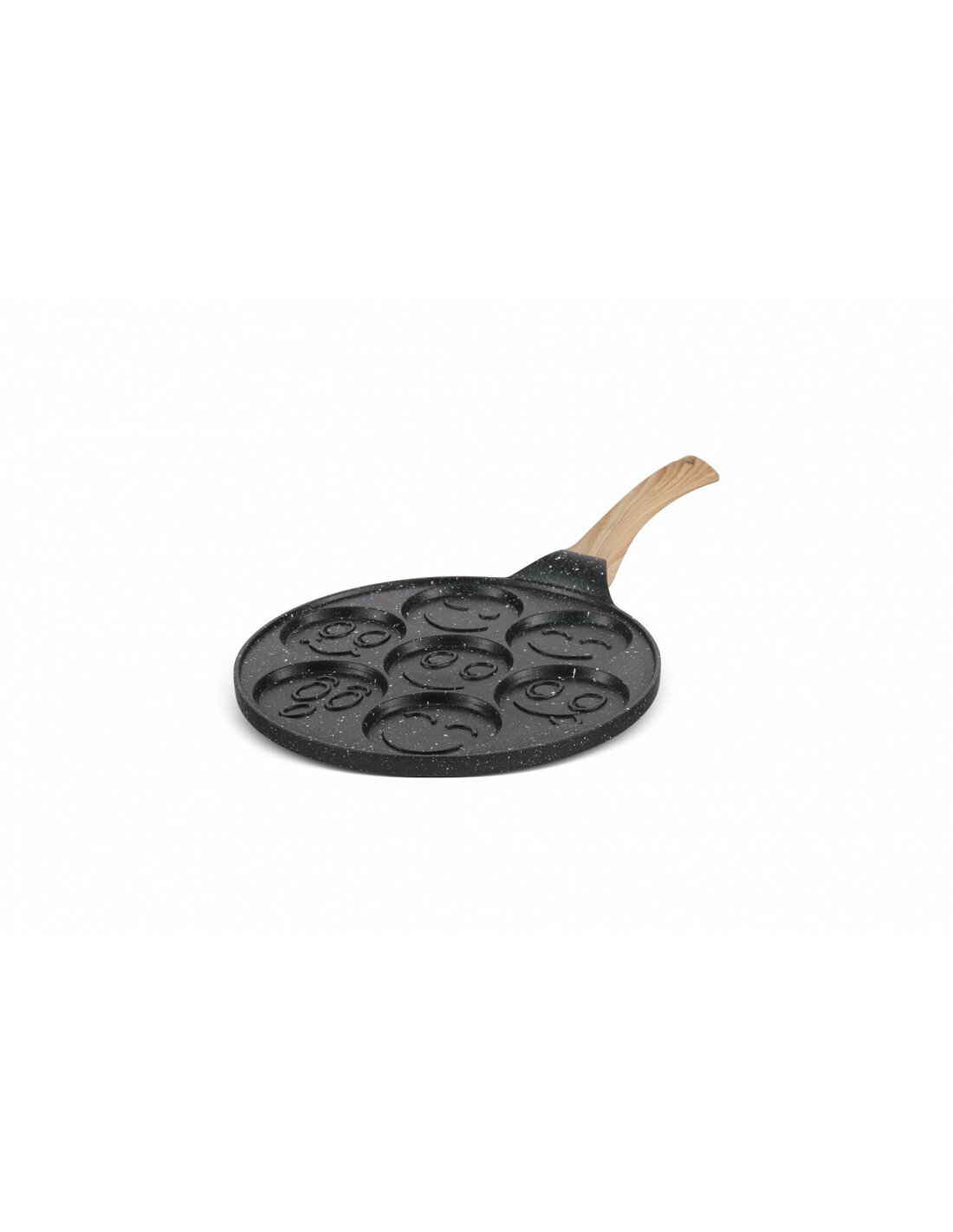 Pannenkoekenpan Keramische Coating 26 cm 7 Kops Ed&euml;nb&euml;rg Stonetec Line hout
