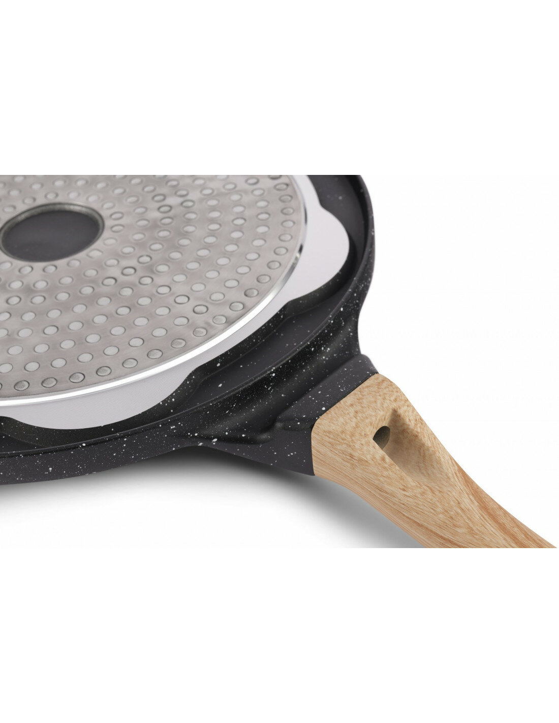 Pannenkoekenpan Keramische Coating 26 cm 7 Kops Ed&euml;nb&euml;rg Stonetec Line hout