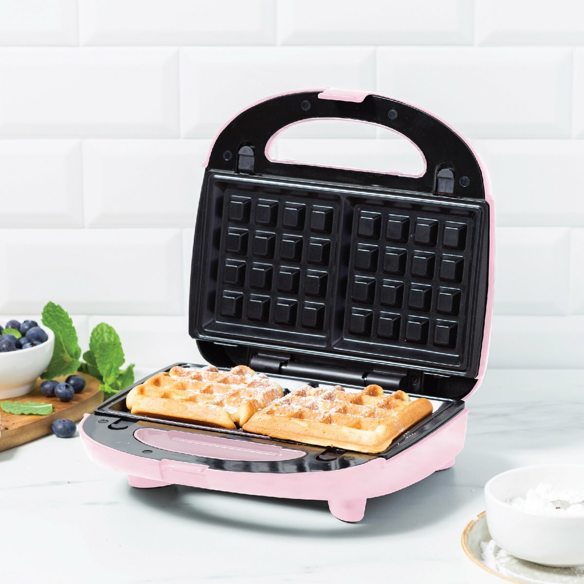 Keramische grill 3 in 1 Tosti Panini Wafelmaker Pink Greenpan