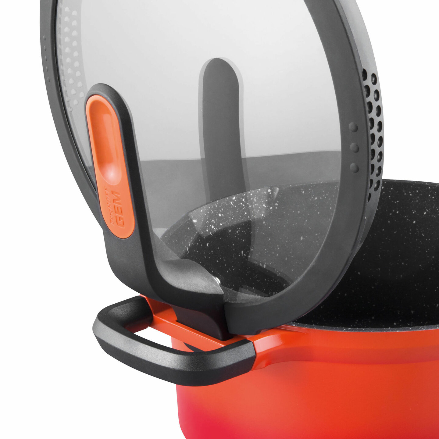 Kookpan met Deksel 16 cm Oranje GEM