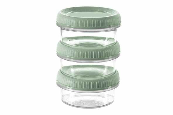 Stapelbaar vershoudbakje 3 stuks rond 80 ml Smart to go eco Curver 