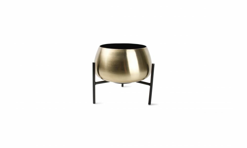 Sierpot 2-delig op Staander Rond Goud Patio