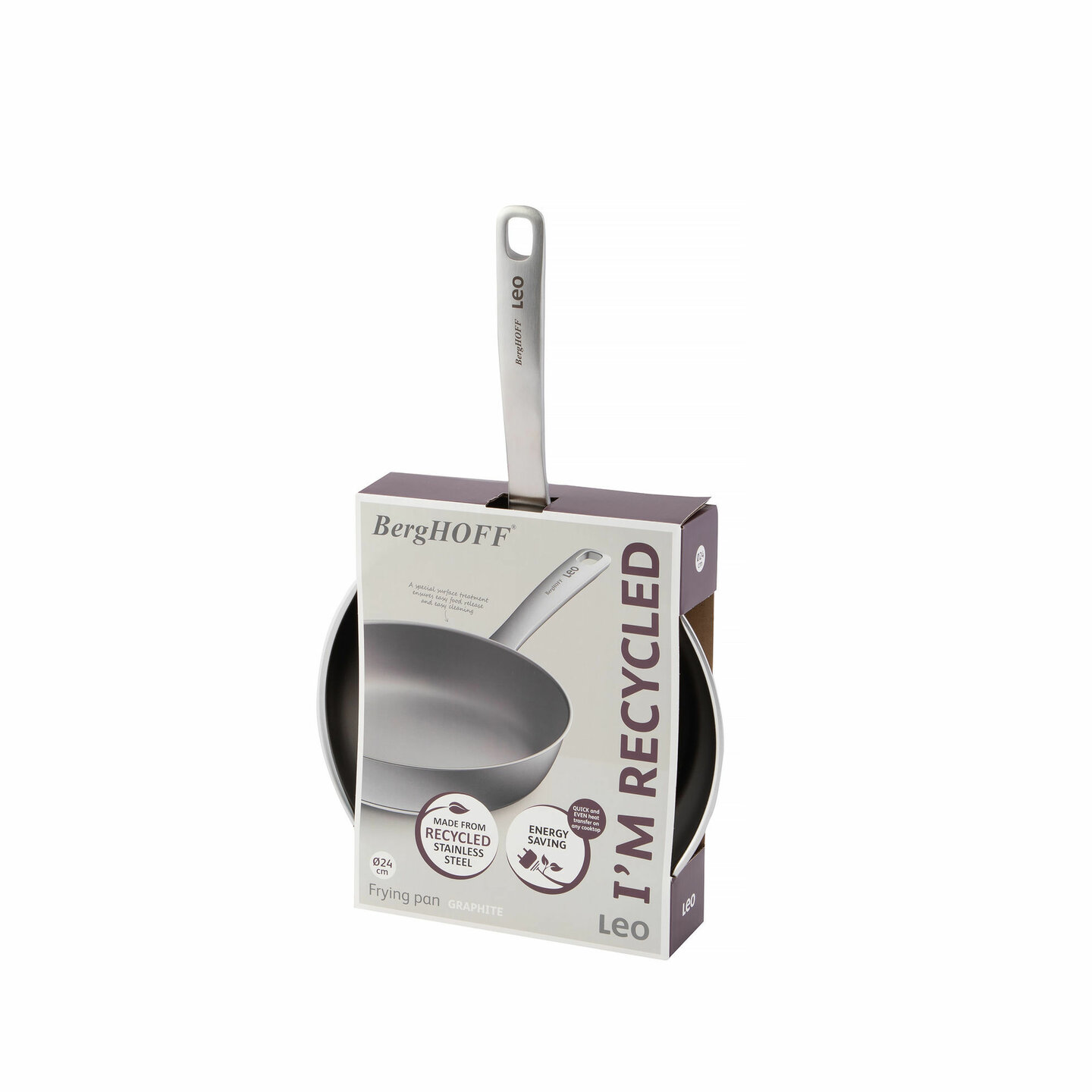 Koekenpan 24&nbsp;cm RVS Graphite LEO RECYCLED