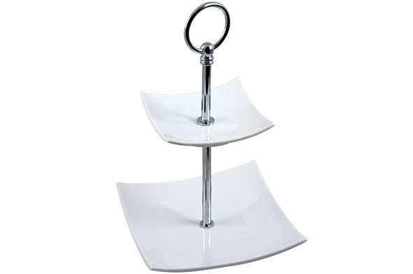 Etag&egrave;re vierkant 2 laags wit