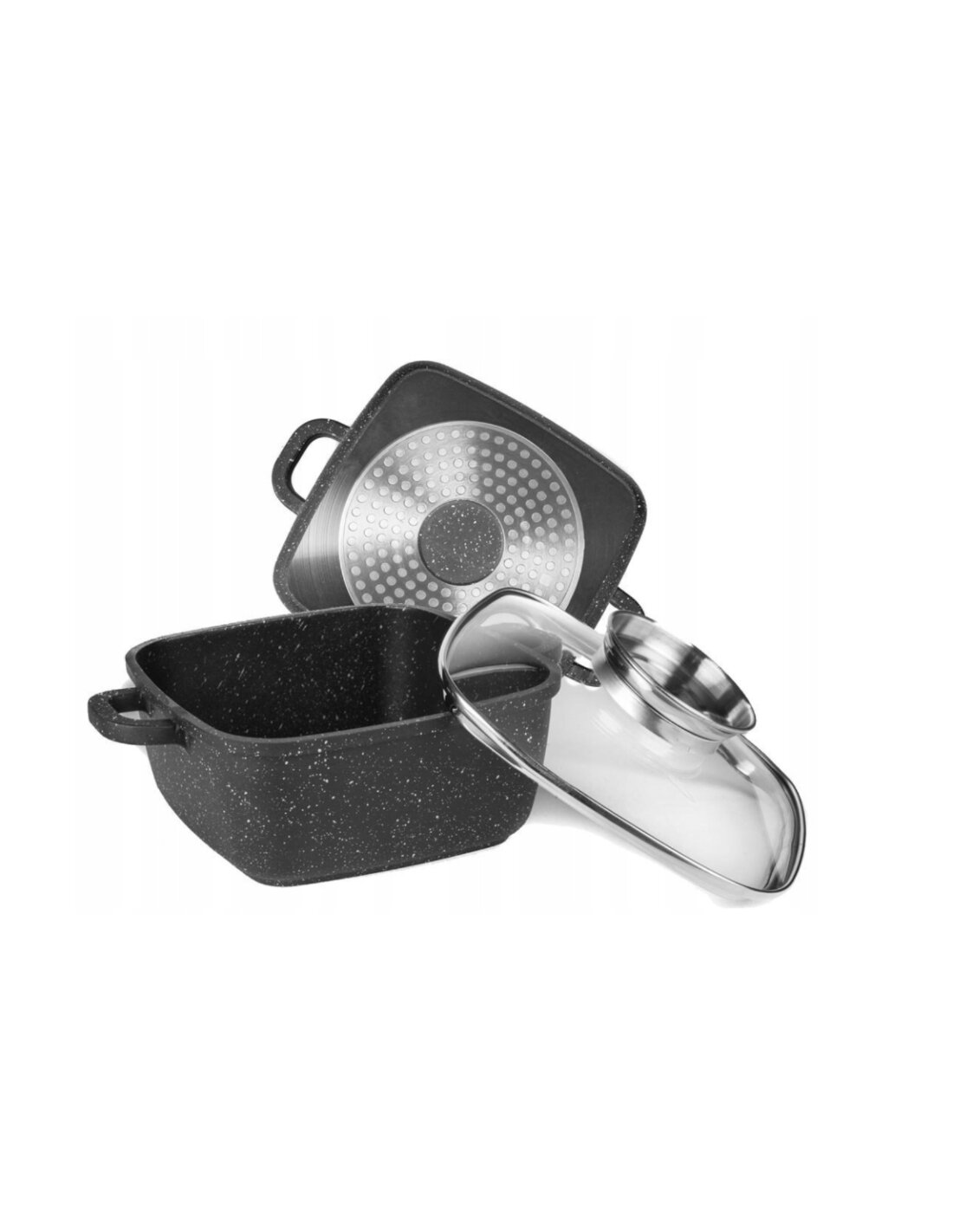 Braadpan Keramische Coating 28&nbsp;cm Zwart Vierkant Brunbeste