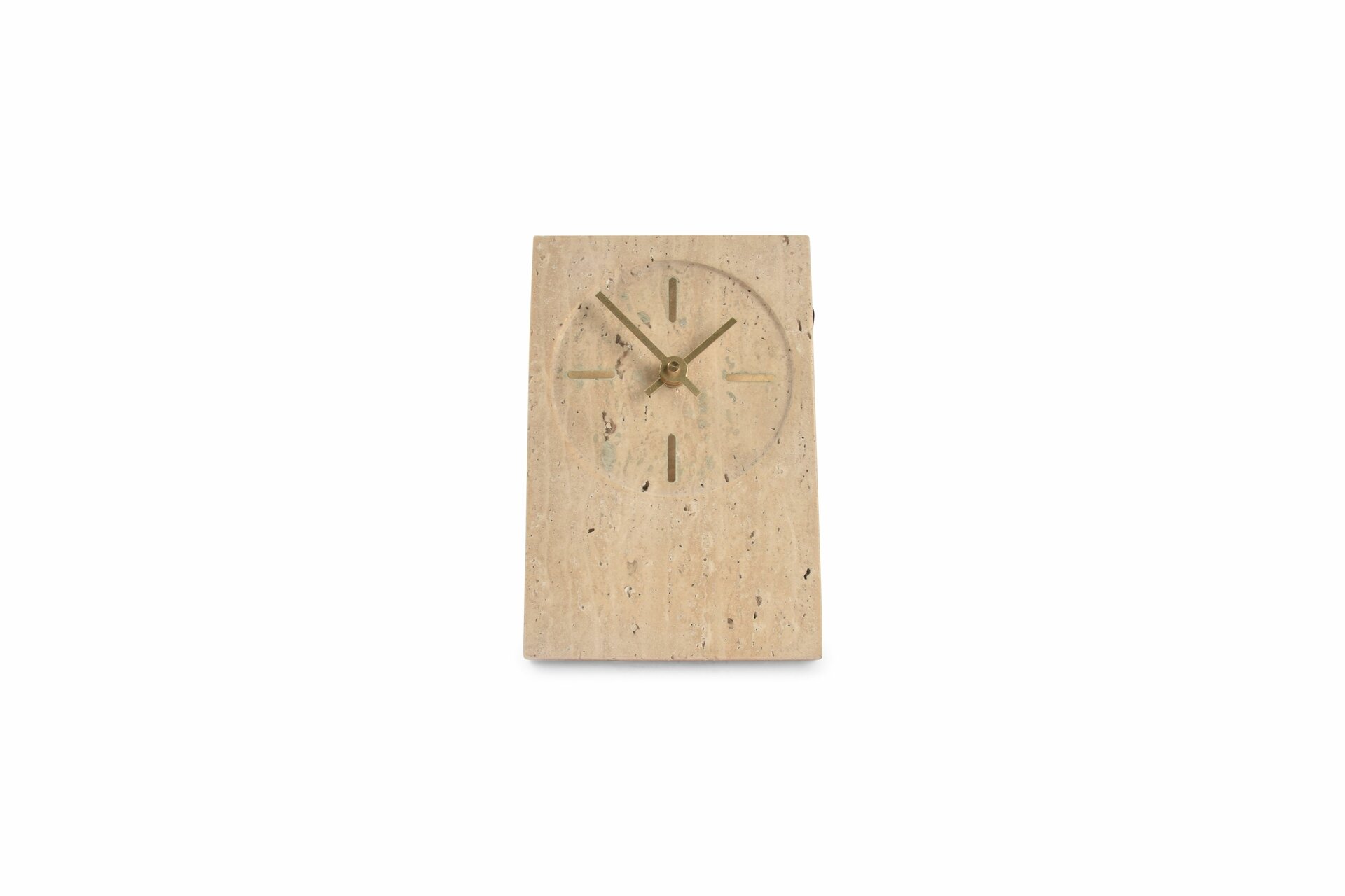 Tafelklok beige 18 cm travertijn Zone