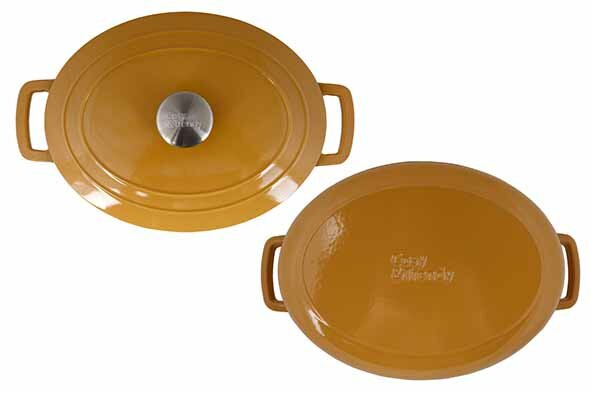 Braadpan gietijzer 31 cm geel Fontestic