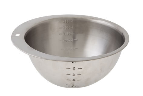 Mengkom met aanduiding 2,5 Liter RVS