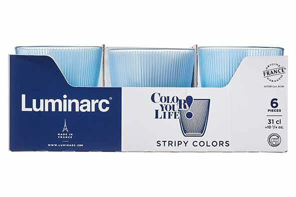 Glas 31 cl Concepto Stripy blauw