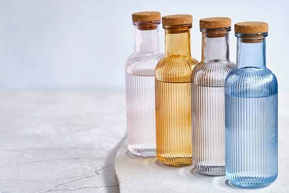 Fles 1 liter met kurk Raya Roze