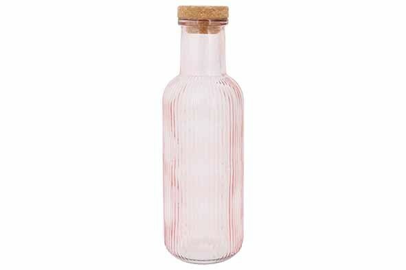 Fles 1 liter met kurk Raya Roze