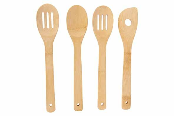 Lepels hout set van 4 